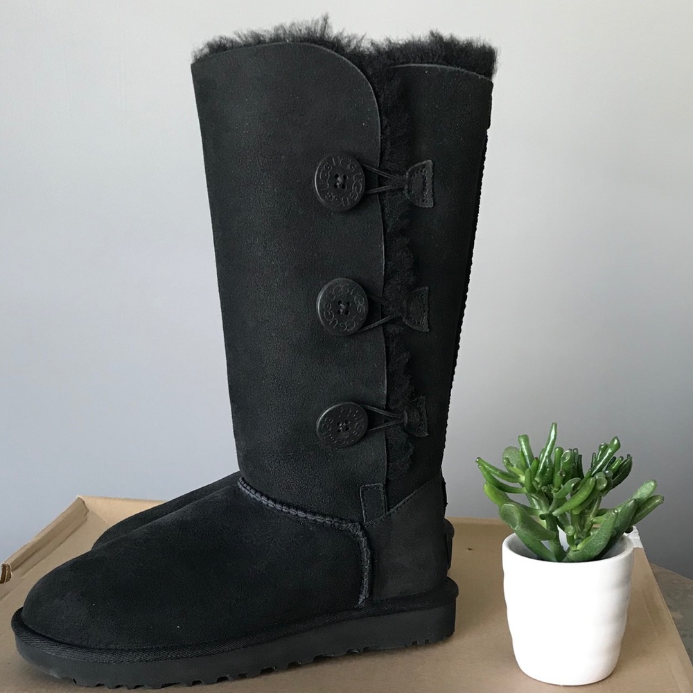 UGG Bailey Button Triplet Sheepskin Suede Boots - Picture 1 of 11